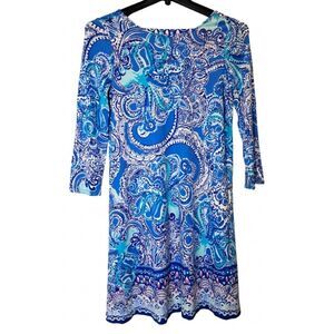 Lilly pulitzer womens medium ophelia shift dress cobalt blue octopus